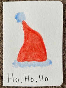 Watercolor Santa Hat