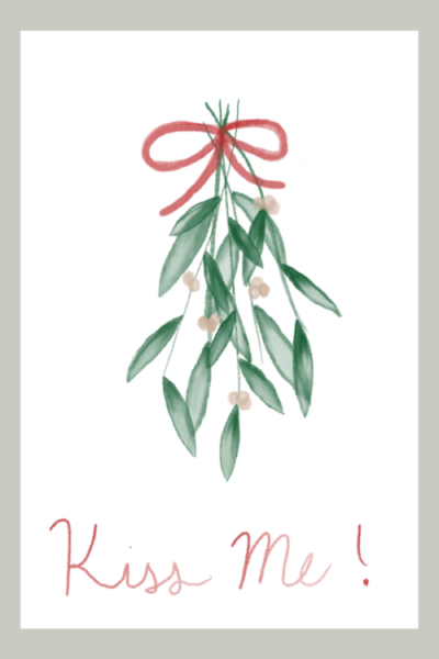 Watercolor Mistletoe