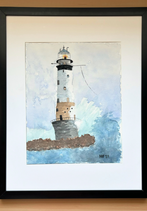 watercolor painting buildings