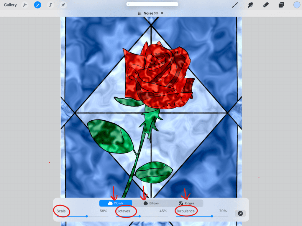 How to use Procreate NOISE